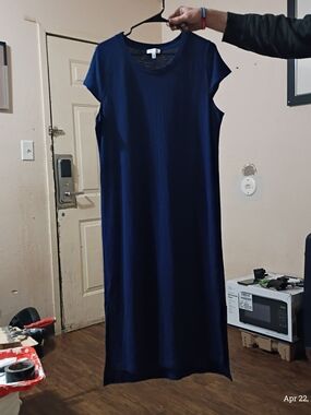 Jessica Simpson Navy Short-Sleeve Maxi Dress